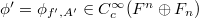 $\phi'{}=\phi_{f',A'}\in C_c^\infty(F^n \oplus F_n)$