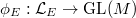 $\phi_E: \mathcal{L}_E\rightarrow \GL(M)$