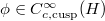 $\phi\in C_{c,\mathrm{cusp}}^\infty(H)$