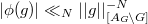 $|\phi(g)|\ll_N ||g||^{-N}_{[A_G\backslash G]}$