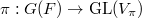 $\pi:G(F)\rightarrow \GL(V_\pi)$