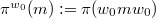 $\pi^{w_0}(m):=\pi(w_0 m w_0)$