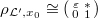 $\rho_{\mathcal{L}',x_0}\cong \left(\begin{smallmatrix} \varepsilon & {*}\\ 0 &1\end{smallmatrix}\right) $