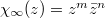 $\chi_\infty(z)=z^m \bar z^n$