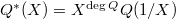 $Q^*(X)=X^{\deg Q} Q(1/X)$