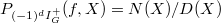 $P_{(-1)^dI_G^+}(f, X)=N(X)/D(X)$