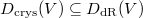 $D_\mathrm{crys}(V)\subseteq D_\mathrm{dR}(V)$