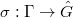 $\sigma: \Gamma\rightarrow \hat G$