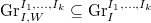 $\Gr_{I, W}^{I_1,\ldots, I_k}\subseteq \Gr_I^{I_1,\ldots, I_k}$