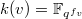 $k(v)=\mathbb{F}_{q^{f_v}}$