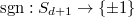 $\sgn: S_{d+1}\rightarrow \{\pm1\}$