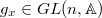 $g_x\in GL(n,\mathbb{A})$