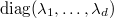 $\diag(\lambda_1,\ldots,\lambda_d)$