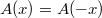 $A(x)=A(-x)$