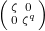$\left(\begin{smallmatrix}\zeta & 0 \\ 0 & \zeta^q\end{smallmatrix}\right)$
