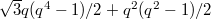 $\sqrt{3}q(q^4-1)/2+q^2(q^2-1)/2$