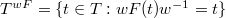 $T^{wF}=\{t\in T: wF(t)w^{-1}=t\}$