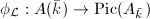 $\phi_\mathcal{L}: A(\bar k)\rightarrow \Pic(A_{\bar k})$