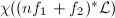 $\chi((nf_1+f_2)^*\mathcal{L})$