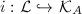 $i: \mathcal{L}\hookrightarrow\mathcal{K}_A$