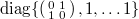 $\diag\{\left(\begin{smallmatrix}0 &1\\1&0\end{smallmatrix}\right) ,1,\ldots1\}$