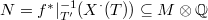 $N=f^*|_{T'}^{-1}(X^\cdot(T))\subseteq M \otimes \mathbb{Q}$