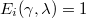 $E_i(\gamma,\lambda)=1$