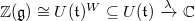 $\mathbb{Z}(\mathfrak{g})\cong U(\mathfrak{t})^W\subseteq U(\mathfrak{t})\xrightarrow{\lambda} \mathbb{C}$