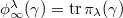 $\phi_\infty^\lambda(\gamma)=\tr\pi_\lambda(\gamma)$