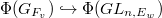 $\Phi(G_{F_v})\hookrightarrow \Phi(GL_{n,E_w})$