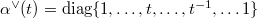 $\alpha^{\vee}(t)=\diag\{1,\ldots, t,\ldots, t^{-1},\ldots1\}$