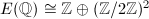 $E(\mathbb{Q})\cong \mathbb{Z}\oplus (\mathbb{Z}/2 \mathbb{Z})^2$
