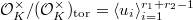 $\mathcal{O}_K^\times/(\mathcal{O}_K^\times)_\mathrm{tor}=\langle u_i\rangle_{i=1}^{r_1+r_2-1}$