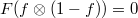 $F( f \otimes (1-f))=0$