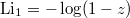 $\Li_1=-\log(1-z)$