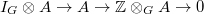 $I_G\otimes A\rightarrow A\rightarrow \mathbb{Z}\otimes_GA\rightarrow0$