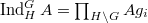 $\Ind_H^G A=\prod_{H\backslash G} A g_i$