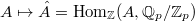 $A\mapsto \hat A=\Hom_\mathbb{Z}(A, \mathbb{Q}_p/\mathbb{Z}_p)$