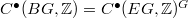 $C^\bullet(BG, \mathbb{Z})=C^\bullet(EG,\mathbb{Z})^G$