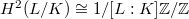 $H^2(L/K)\cong 1/[L:K] \mathbb{Z} /\mathbb{Z}$