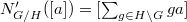 $N_{G/H}'([a])=[\sum_{g\in H\backslash G} ga]$