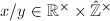 $x/y\in \mathbb{R}^\times\times\hat{\mathbb{Z}}^\times$