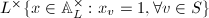 $L^\times\{x\in \mathbb{A}_L^\times: x_v=1, \forall v\in S\}$