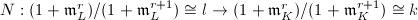 $N: (1+\mathfrak{m}_L^r)/(1+\mathfrak{m}_L^{r+1})\cong l\rightarrow (1+\mathfrak{m}_K^r)/(1+\mathfrak{m}_K^{r+1})\cong k$