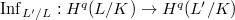 $\Inf_{L'/L}: H^q(L/K)\rightarrow H^q(L'/K)$