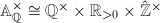 $\mathbb{A}_\mathbb{Q}^\times\cong \mathbb{Q}^\times\times \mathbb{R}_{>0}\times \hat{\mathbb{Z}}^\times$