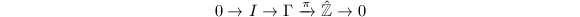 $$0\rightarrow I\rightarrow \Gamma\xrightarrow{\pi} \hat{\mathbb{Z}}\rightarrow0$$