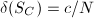 $\delta(S_C)=c/N$