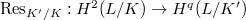 $\Res_{K'/K}: H^2(L/K)\rightarrow H^q(L/K')$