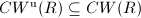 $CW^\mathrm{u}(R)\subseteq CW(R)$